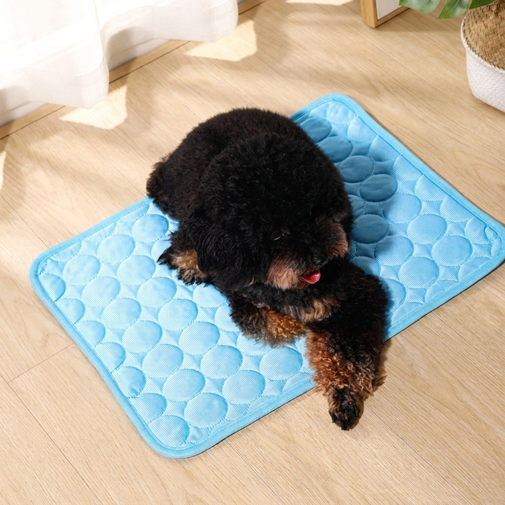 Dog resting on the Pawnest cooling gel pet mat